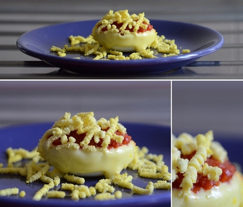 uova ripiene gialle e rosse