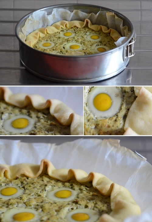 quiche di asparagi con uova di quaglia