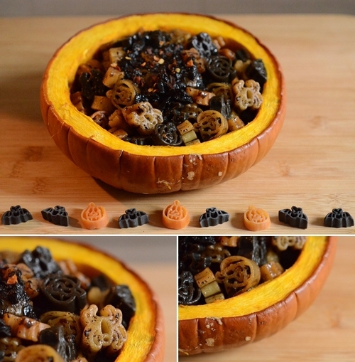 pasta halloween aglio nero zucca