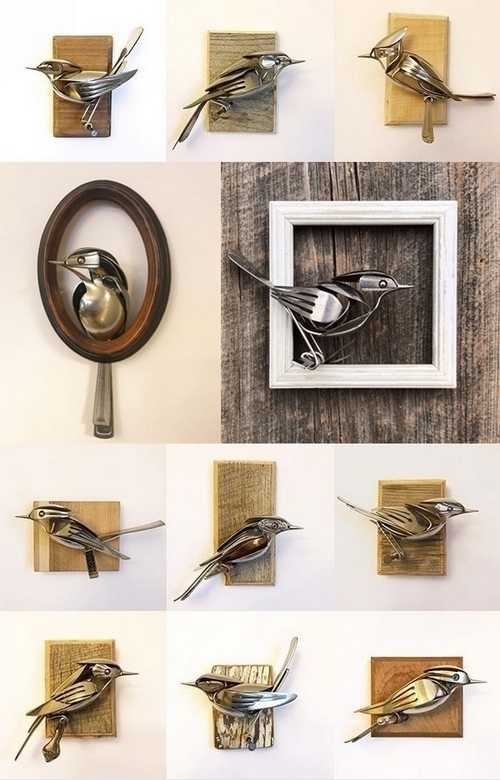 uccelli sculture posate matt wilson