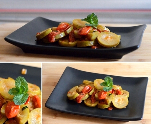 zucchina lunga pomodorini menta